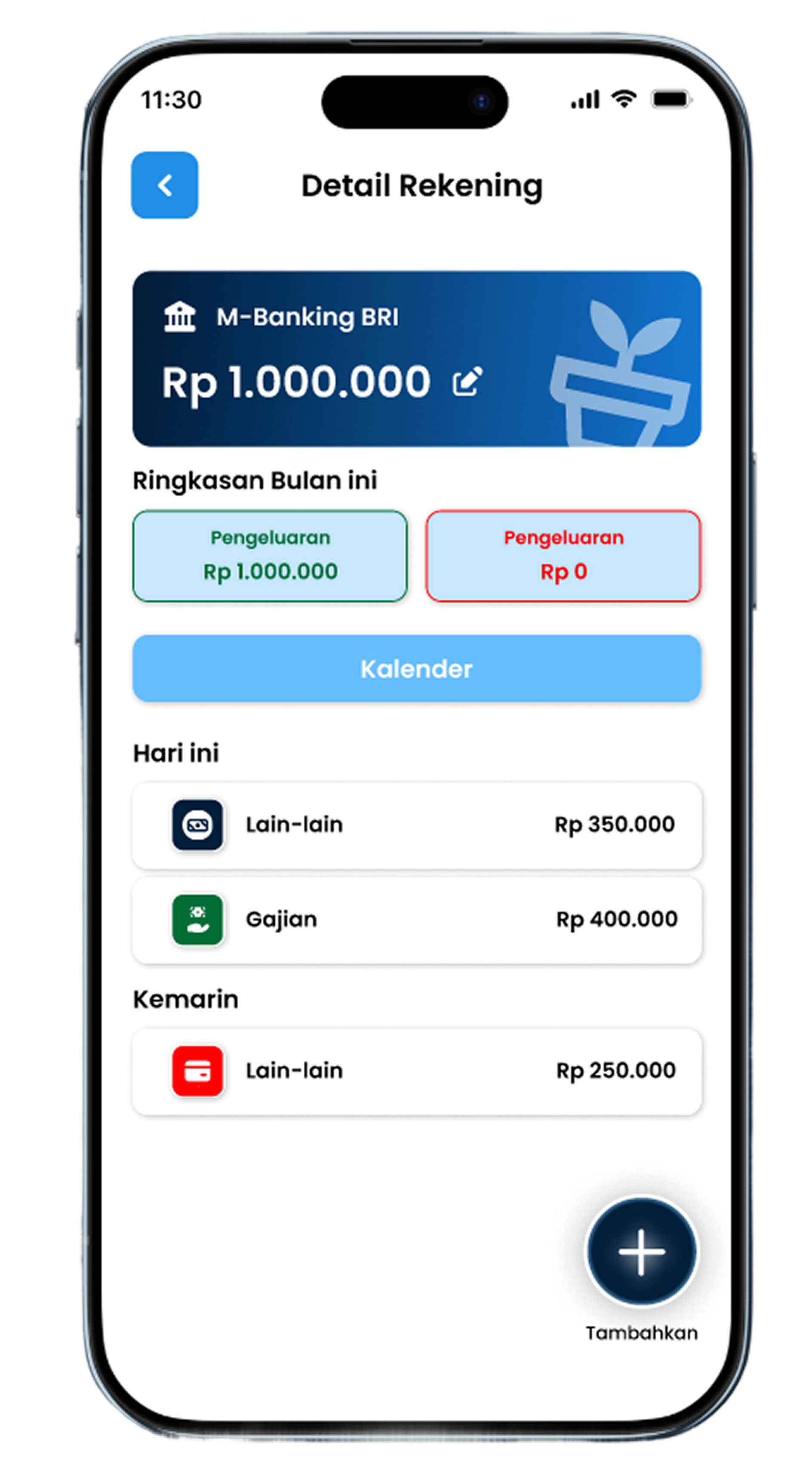 MyBudget Detail Rekening